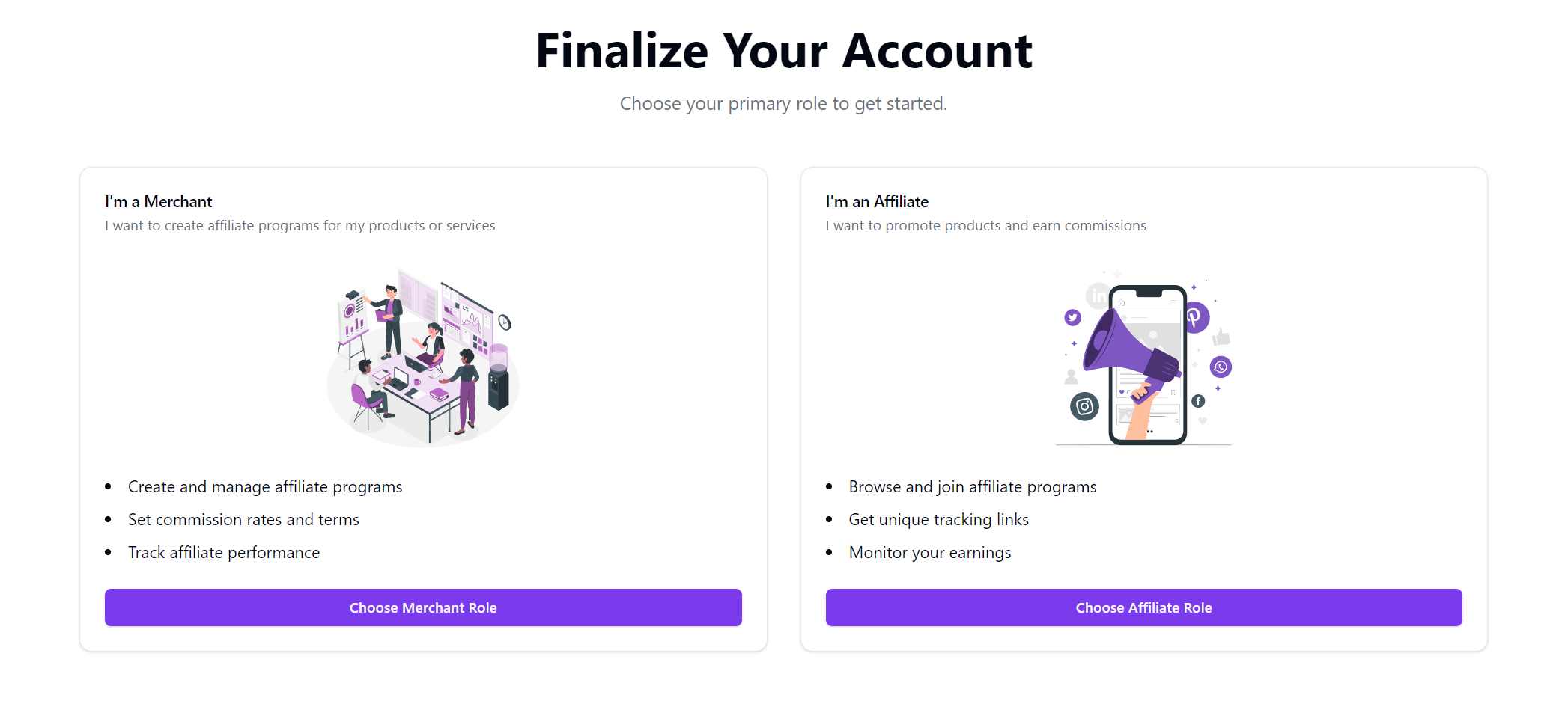 Create affiliate program