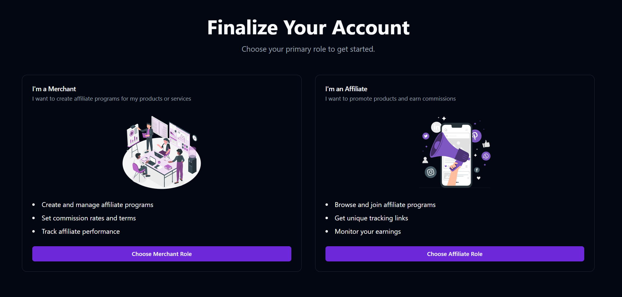 Create affiliate program