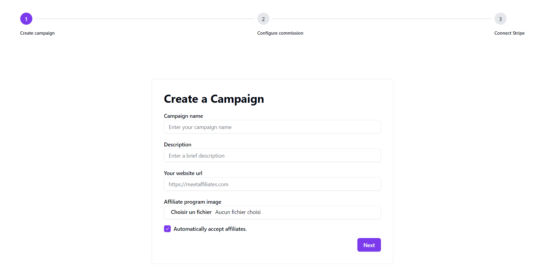Create affiliate program